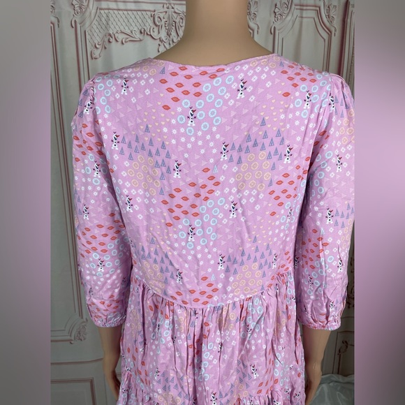 Disney Park Frozen Pink Dress For Adult Olaf Figured Size Small WDW NEW Ana Elsa - Picture 7 of 16